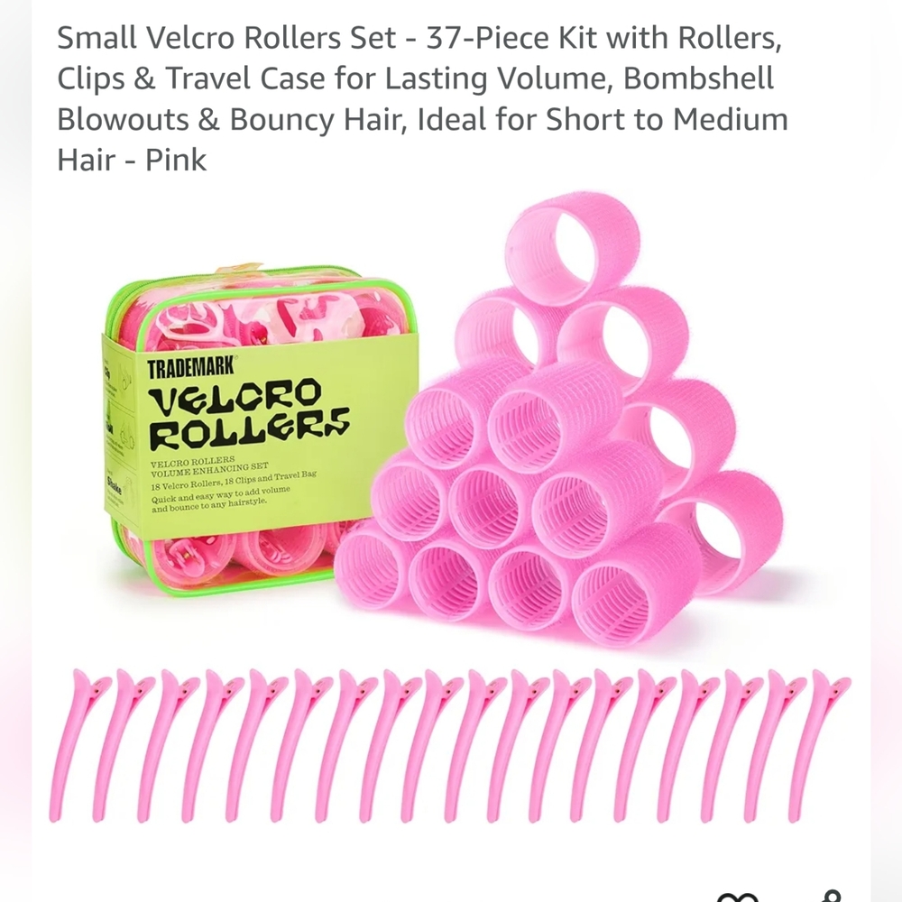 TRADEMARK Velcro Hair Roller And Clips Travel Set